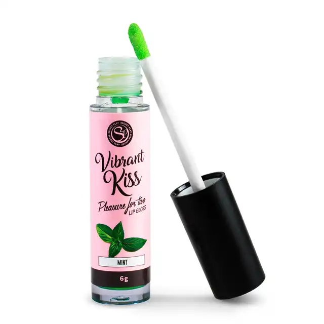 Secret Play - Lip Gloss Vibrant Kiss Mint. Stymulujący błyszczyk o odświeżającym smaku mięty, fale wibracyjne wywołujące mrowienie, pobudza zmysły i zwiększ przyjemność