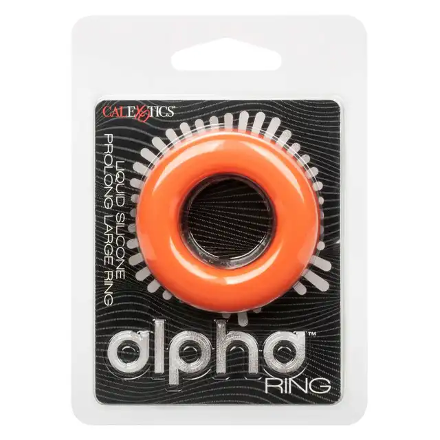 Calexotics - Alpha Prolong Large Ring - pomarańczowy ring erekcyjny. Wydłuż przyjemność!