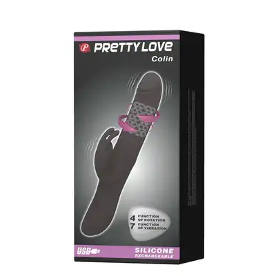 Pretty Love - Colin. Wibrator z króliczkiem i ruchomymi kuleczkami w trzonie, stymulacja łechtaczki i punktu G