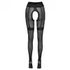Cottelli Collection - Crotchless Tights Black 2. Rajstopy z delikatnej siateczki, otwarte w kroku i nad pupą, idealne do spontanicznego seksu
