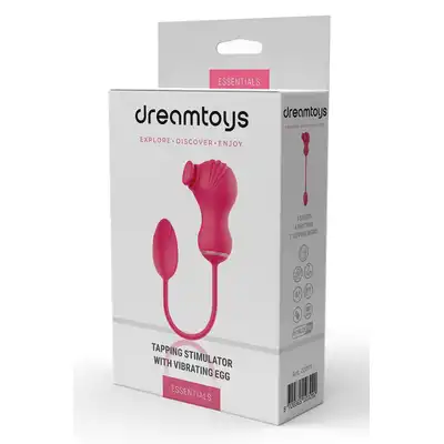 Dreamtoys - Flexible Dual Stimulator. Niesamowity różowy pulsujący stymulator łechtaczki z wibrującym jajeczkiem, podwójna przyjemność