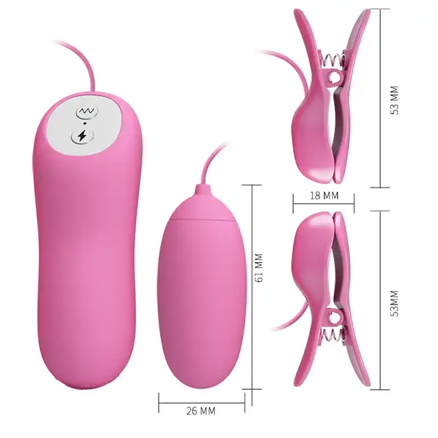 Pretty Love - Electric Shock &amp; Vibro Bullets. Klamerki na sutki i wibrujące jajeczko, funkcje wibracji i elektrostymulacji