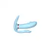 B-Series - Cat Triple Wearable Vibrator. Potrójny jasnoniebieski wibrator do stymulacji waginalnej, łechtaczkowej i analnej. Potrójna zabawa, potrójny orgazm. 