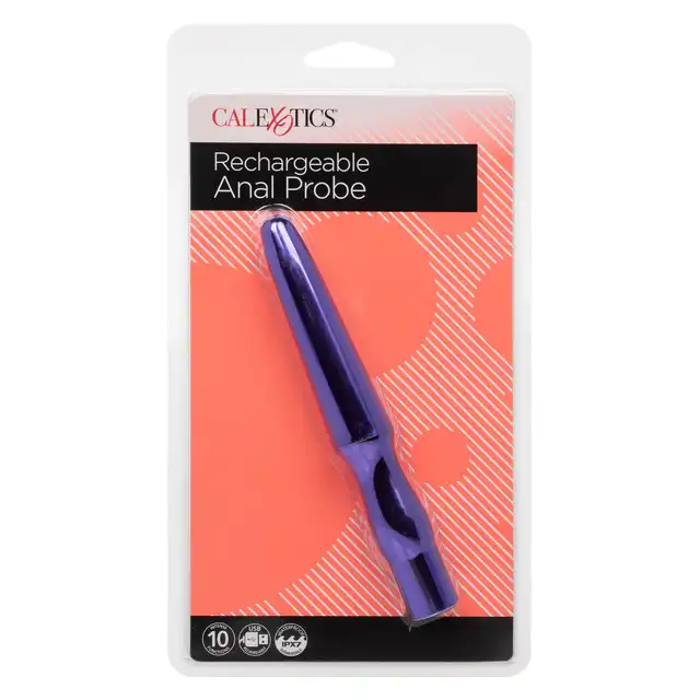 CalExotics - Rechargeable Anal Probe Purple. Smukły wibrator analny o wysokiej intensywności wibracji, satysfakcjonujące doznania