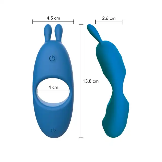 ToyJoy - Super Hero Couples C-Ring. Pierścień erekcyjny, potężne wibracje masującym trzon i jądra i wibrujące uszka stymulujące łechtaczkę