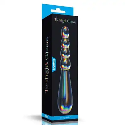 Twilight Gleam - Rising Ripples Dildo - szklane dildo o nieregularnym kształcie. Opalizujące
