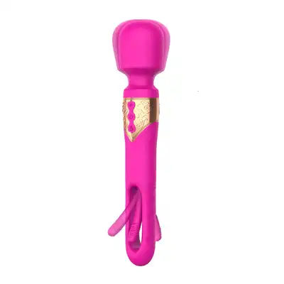 Boys Series - Ellie Flicker Finger Slap Av Wand. Wyjątkowy podwójny wibrator magiczna różdżka z wibrującym trzonem z ruchomym języczkiem
