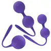 Sweet Smile - 3 Kegel Training Balls Purple. Zestaw progresywny silikonowych kulek gejszy, zróżnicowany rozmiar i waga, genialny trening i stymulacja