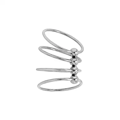 Locked - Chain Torc 45 mm. Stalowe ringi na penisa ze stymulującymi kuleczkami, maksymalne wzmocnienie i podtrzymanie erekcji dla wzmocnionej satysfakcji