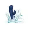 CalExotics - Cashmere Silk Duo. Aksamitny wibrator z króliczkiem o zakrzywionej końcówce do punktu G i elastycznym stymulatorze łechtaczki