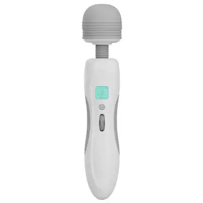 B-Series - LED AV Wand USB. Magiczna różdżka z 8 trybami pracy w kolorze białym z szarymi dodatkami. Świetna elastyczna główka. 