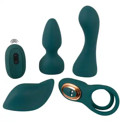 Couples Choice - Mini 4 Set. Zestaw do wszechstronnych zabaw seksualnych, zawierający różnorodne elementy wykonane z miękkiego silikonu o ergonomicznym kształcie