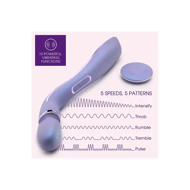 Wellness - Eternal Wand Purple. Silikonowa, lawendowa magiczna różdżka na pilota bezprzewodowego. Niesamowite doznania z 10 trybami wibracji