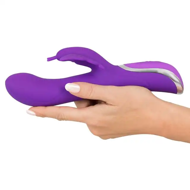 Sweet Smile - Rechargeable Rotating Vibrator. Rotacyjny wibrator ze stymulatorem łechtaczki w kształcie motylka, 10 trybów wibracji i 3 prędkości rotacji