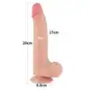 LoveToy - 8.5'' Sliding Skin Dual Layer Dong Flesh. Realistyczne dildo o żylastym trzonie i zarysowanej żołędzi, mocna przyssawka i podwójna gęstość materiału