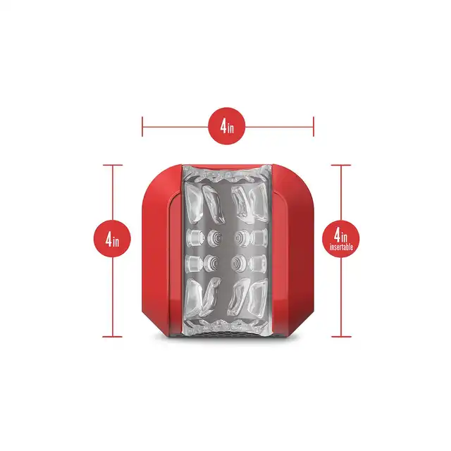M for Men - Slambox Red. Automatyczny masturbator z funkcją super stymulacyjnych ruchów obrotowych, dyskretne i eleganckie etui