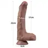 LoveToy - Nature Cock 8,5" Brown. Dildo o realistycznym designie, posiadające żylasty trzon i zarysowaną żołądź, wyposażone w mocną przyssawkę i wykonane z materiału o podwójnej gęstości