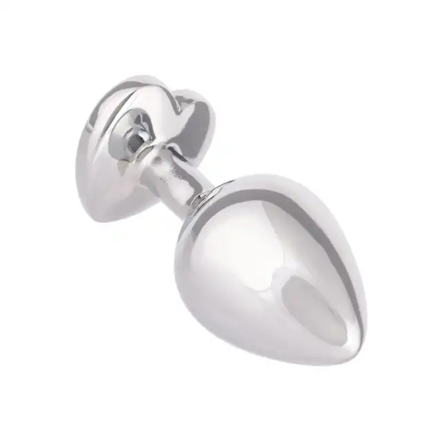 CalExotics - Jewel Large Ruby Heart Plug. Metalowy korek analny z czerwonym serduszkiem w podstawie, wtyczka o zaokrąglonym kształcie