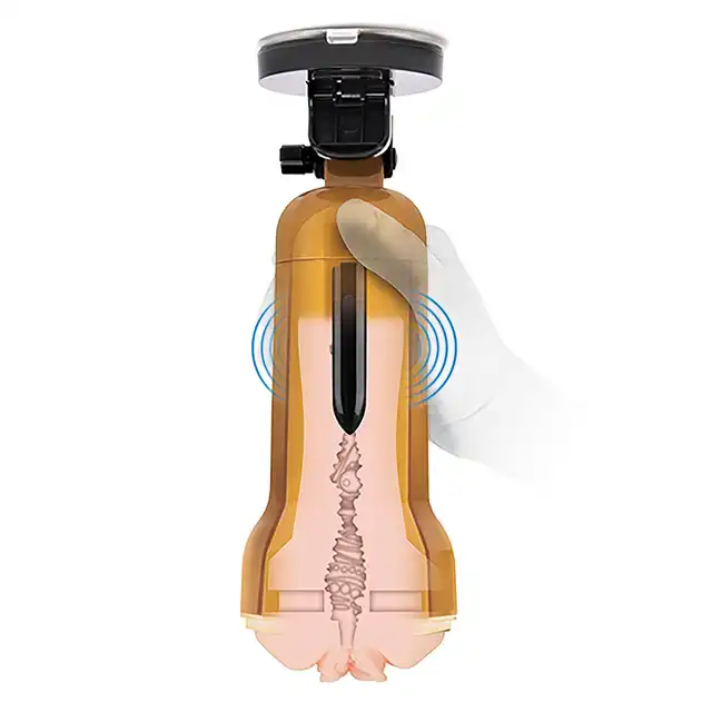 Zolo - Vibrating Mountaable Stroker - dyskretny masturbator w formie realistycznej waginy. Przyssawka 