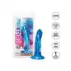 CalExotics - Twisted Probe Blue. Gładkie silikonowe dildo o delikatnej krzywiźnie do dokładniejszej stymulacji, przyssawka w podstawie