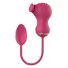 Dreamtoys - Flexible Dual Stimulator. Niesamowity różowy pulsujący stymulator łechtaczki z wibrującym jajeczkiem, podwójna przyjemność