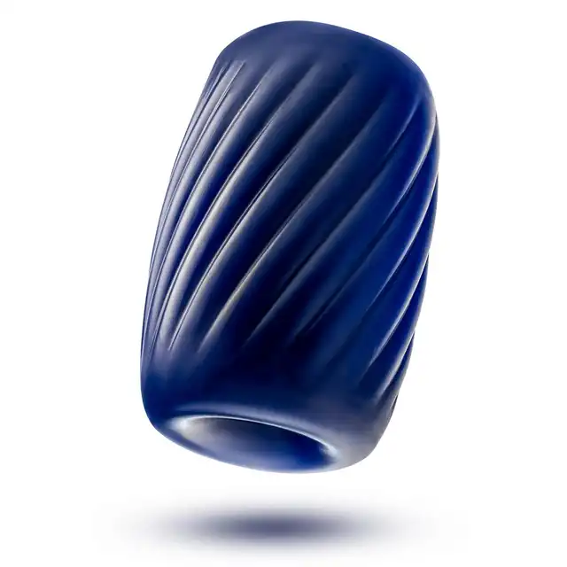 Blush - Rize Turbine Stroker Blue. Dwustronny masturbator kieszonkowy o wyjątkowych strukturach stymulacyjnych