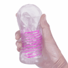 Pretty Love - Transparent Masturbator Pink. Przezroczysty masturbator męski z żebrowaną strukturą i stymulacyjną kulką wewnątrz