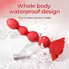 Boys Series - Flower Rose Rotating Anal Beads. Wibrujące koraliki analne na pilota z innowacyjną funkcją obrotową, elegancki design róży