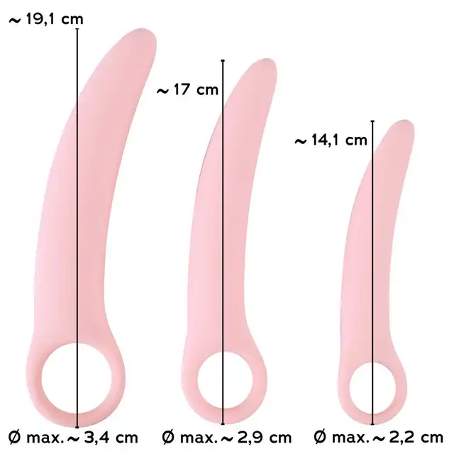 Sweet Smile - Vaginal Trainers. Zestaw idealnie zakrzywionych dild w różnych rozmiarach, wykonane z silikonowu soft touch