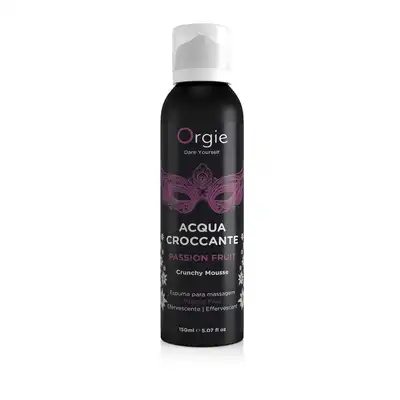 Orgie - Acqua Croccante Passion Fruit Crunchy Mousse 150 ml. Nawilżający mus do masażu ciała o zmysłowym zapachu marakui, dostarcza uczucie chrupiącego musowania