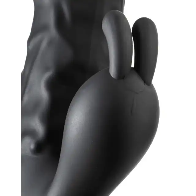 Rimba - SN06 Real Rabbit - czarny wibrator z króliczkiem do pełnej przyjemności stymulacji