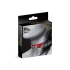 Bijoux Pour Toi - Choker with Ring Red. Obroża ozdobna na szyję w kolorze krwistej czerwieni, elegancka biżuteria BDSM zdobiona zawieszką w kształcie koła