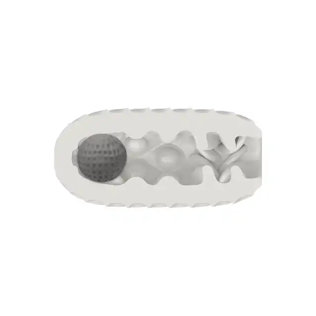 CalExotics - Boundless Squishy Ball Stroker Grey. Dwustronny masturbator, odkryj nieskończoną przyjemność w Twoich rękach z dwustronnym designem i wyjmowaną kulką