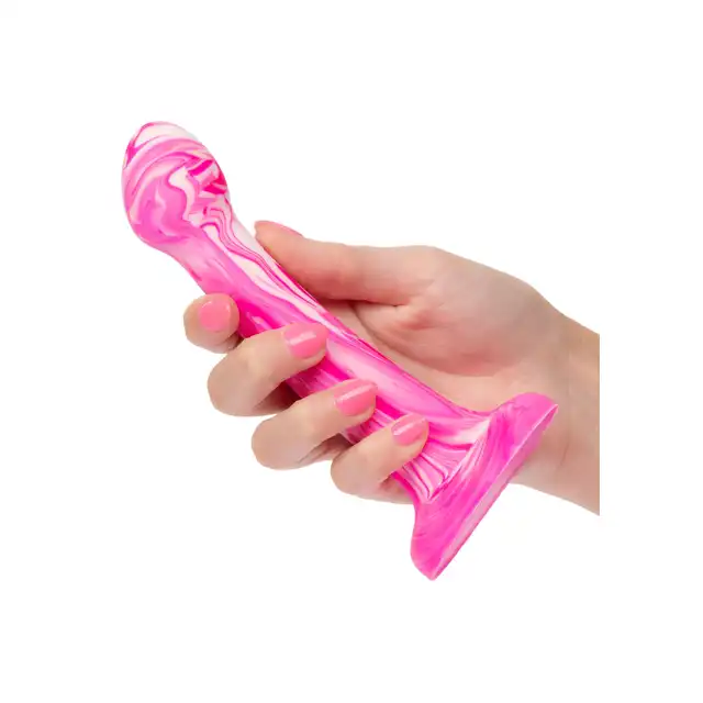 CalExotics - Twisted Bulb Tip Probe Pink. Różowe silikonowe dildo z przyssawką i bulwiastą końcówką, stworzone dla rozkoszy na najwyższym poziomie