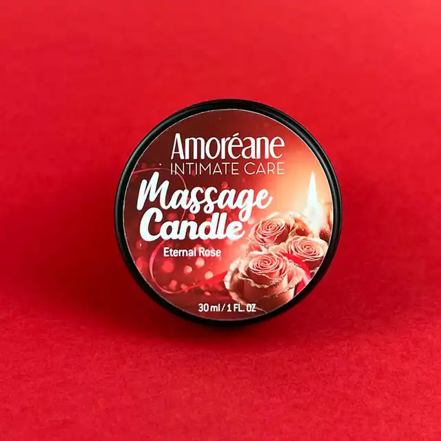 Amoreane - Massage Candle Eternal Rose. Świeca do masażu o świeżym zapachu różanym, baza z oleju sojowego nawilży oraz zregeneruje skórę