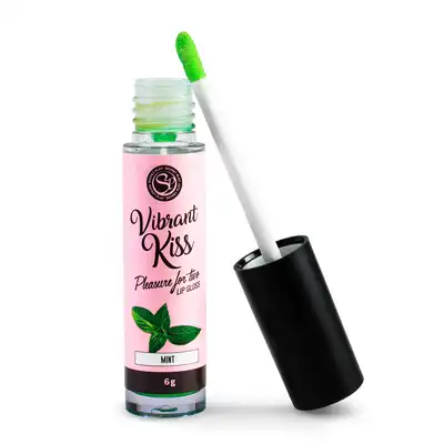 Secret Play - Lip Gloss Vibrant Kiss Mint. Stymulujący błyszczyk o odświeżającym smaku mięty, fale wibracyjne wywołujące mrowienie, pobudza zmysły i zwiększ przyjemność