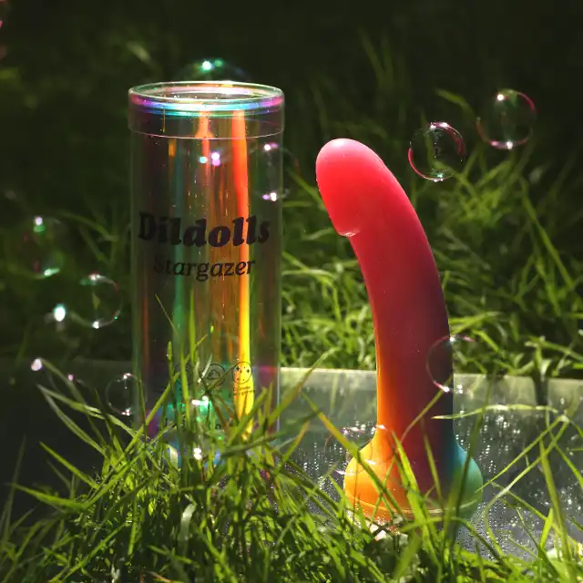 Love to Love - Dildoll Stargazer - wielokolorowe dildo z silikonu z dodatkiem brokatu! 