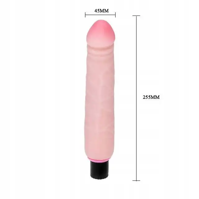 Baile - Vibrator Realistic Skin XL Series 10". Realistyczny wibrator wykonany z hipoalergicznego materiału cyber skóra, oferujący płynną regulację wibracji i stymulujące żyłki