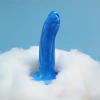 CalExotics - Twisted Probe Blue. Gładkie silikonowe dildo o delikatnej krzywiźnie do dokładniejszej stymulacji, przyssawka w podstawie