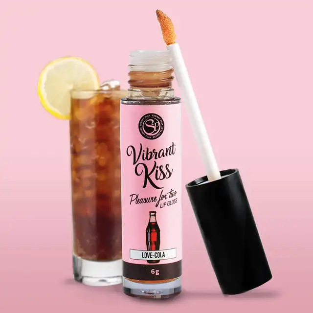 Secret Play - Lip Gloss Vibrant Kiss Cola. Stymulujący błyszczyk o orzeźwiającym smaku coli, fale wibracyjne wywołujące mrowienie, pobudza zmysły i zwiększ przyjemność