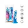CalExotics - Twisted Ribbed Probe Blue. Silikonowe dildo w niebieskim kolorze z przyssawką w podstawie, zapewniające eksplorację pełną stymulacji