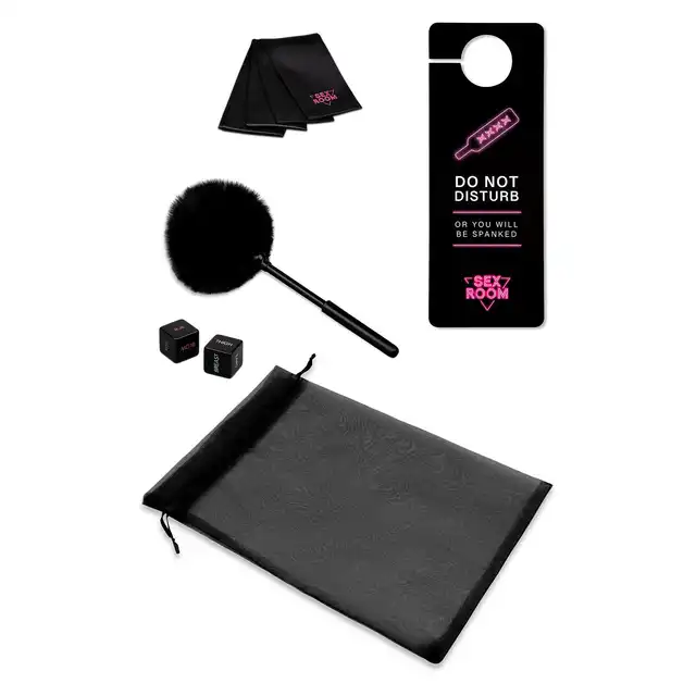 Sex Room - Anal Play Kit. 6-częściowy zestaw do zabaw analnych z czarnym plugiem wibrującym. Nowe spektrum wrażeń 