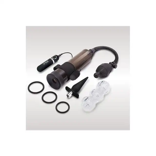 Zolo - 6 Piece Ultimate Performance Set - zestaw powiększający! Pompka, ringi, masturbator