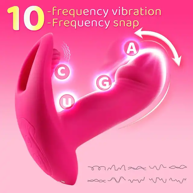 Boys Series - Flicking Wearable Vibrator. Podwójny wibrator z ruchomą główką i ruchomym języczkiem do łechtaczki, różnorodne tryby wibracji i wariacji