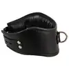 Bad Kitty - Collar black. Szeroka, skórzana obroża z ringiem do przypięcia smyczy, doskonale podkreśla uległość i pokorę w estetycznym stylu