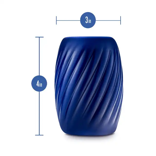 Blush - Rize Turbine Stroker Blue. Dwustronny masturbator kieszonkowy o wyjątkowych strukturach stymulacyjnych