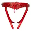 Bad Kitty - Strap On Red S-L. Czerwona uprząż strap-on, umożliwiająca użycie z różnymi dildami i wibratorami, oferując intensywną przyjemność