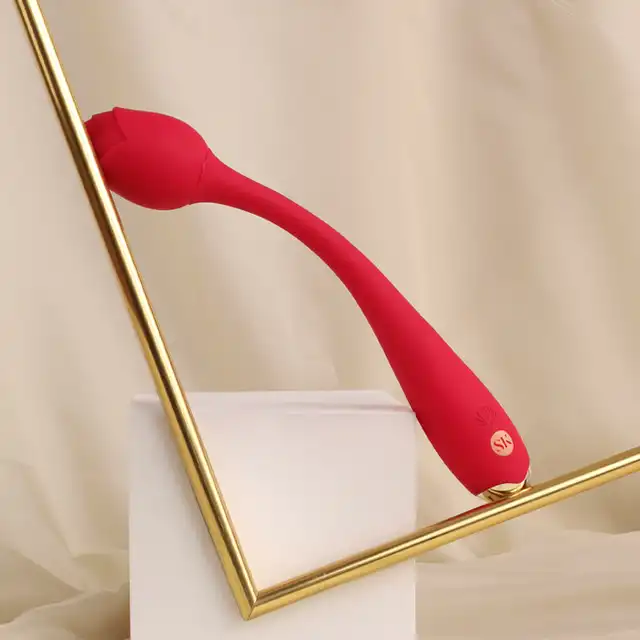 Rosegasm - Long Stem Vibrating Rose. Czerwony wibrator do punktu G w kształcie zmysłowej róży. Niezwykle kobiecy i elegancki 
