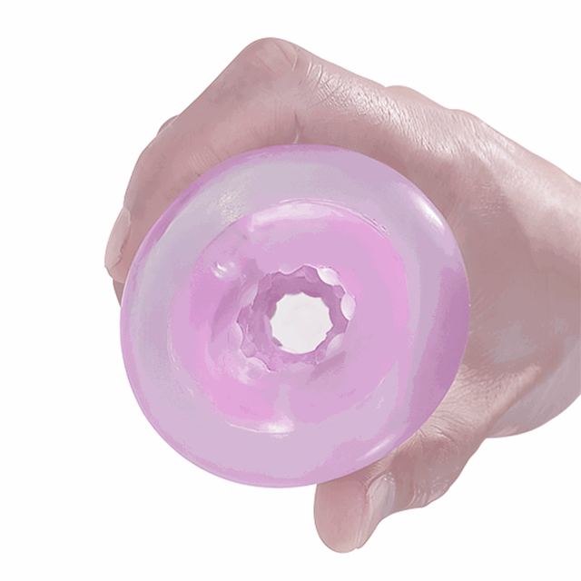 Pretty Love - Transparent Masturbator Pink. Przezroczysty masturbator męski z żebrowaną strukturą i stymulacyjną kulką wewnątrz