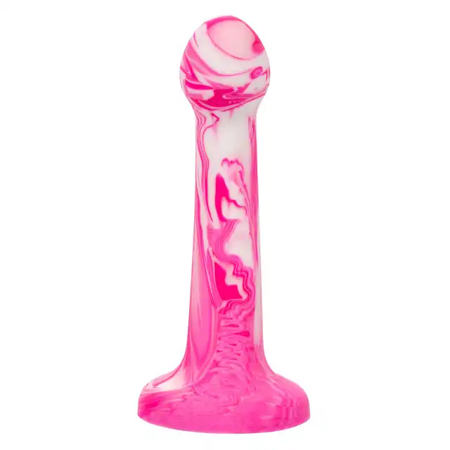 CalExotics - Twisted Bulb Tip Probe Pink. Różowe silikonowe dildo z przyssawką i bulwiastą końcówką, stworzone dla rozkoszy na najwyższym poziomie